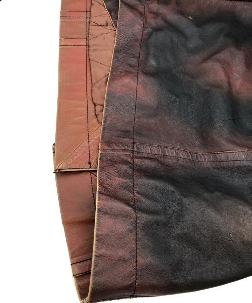 DOLCE & GABBANA（ドルチェ＆ガッバーナ）DOLCE & GABBANA (ドルチェ＆ガッバーナ) ムラ染めカンガルーレザーコート ブラウン サイズ:48の古着・服飾アイテム