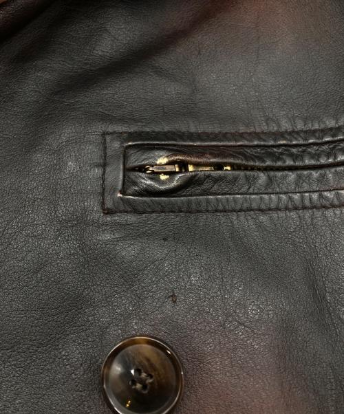DOLCE & GABBANA（ドルチェ＆ガッバーナ）DOLCE & GABBANA (ドルチェ＆ガッバーナ) ムラ染めカンガルーレザーコート ブラウン サイズ:48の古着・服飾アイテム
