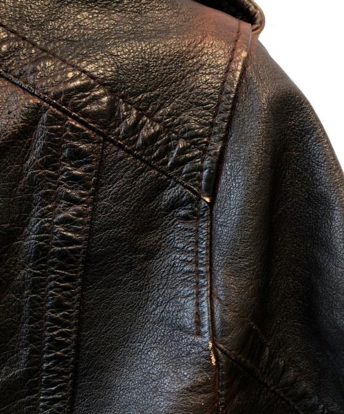 DOLCE & GABBANA（ドルチェ＆ガッバーナ）DOLCE & GABBANA (ドルチェ＆ガッバーナ) ムラ染めカンガルーレザーコート ブラウン サイズ:48の古着・服飾アイテム