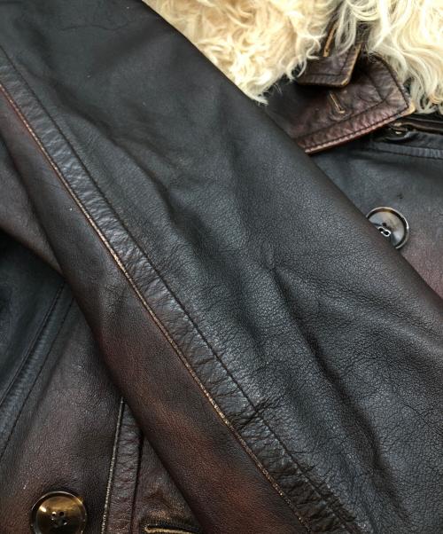 DOLCE & GABBANA（ドルチェ＆ガッバーナ）DOLCE & GABBANA (ドルチェ＆ガッバーナ) ムラ染めカンガルーレザーコート ブラウン サイズ:48の古着・服飾アイテム
