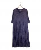 ne quittez pasヌキテパ）の古着「Cotton Lurex Stripe V Neck Dress」｜パープル