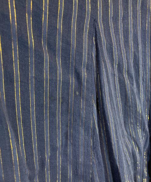 ne quittez pas（ヌキテパ）ne quittez pas (ヌキテパ) Cotton Lurex Stripe V Neck Dress パープル サイズ:Sの古着・服飾アイテム