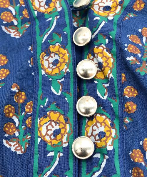 ne quittez pas（ヌキテパ）ne quittez pas (ヌキテパ) ETHNIC PRINT PANEL DRESS グリーン×ネイビー サイズ:Sの古着・服飾アイテム