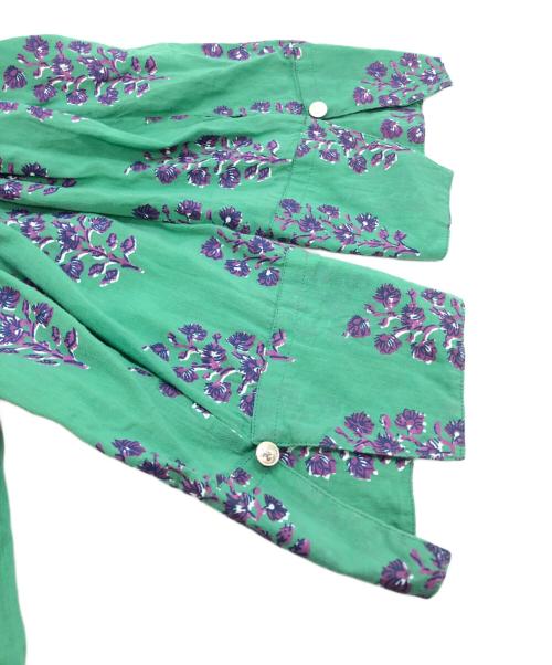 ne quittez pas（ヌキテパ）ne quittez pas (ヌキテパ) ETHNIC PRINT PANEL DRESS グリーン×ネイビー サイズ:Sの古着・服飾アイテム
