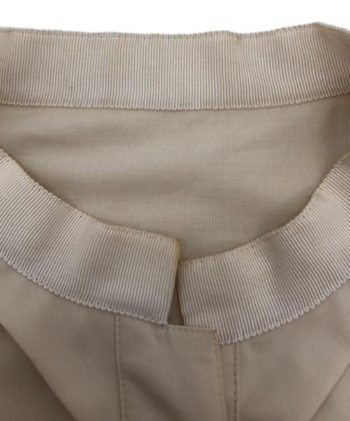 LE PHIL（ル フィル）LE PHIL (ル フィル) タック スタンドカラー TCブロードブラウス ブラウン サイズ:Fの古着・服飾アイテム