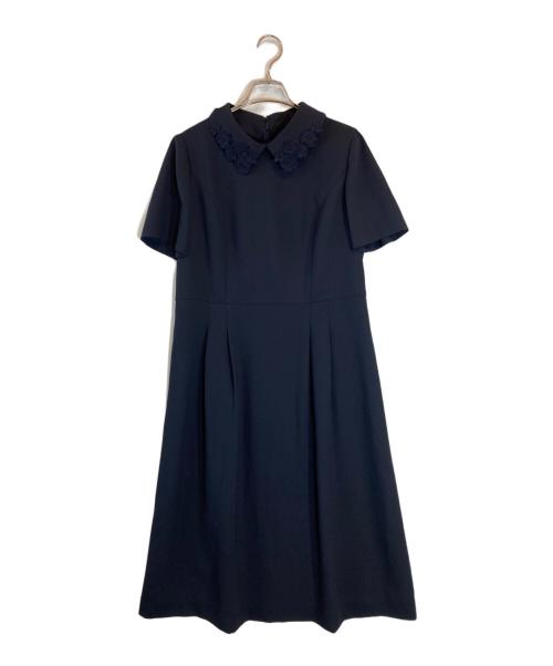 primish（プリミッシュ）PRIMISH (プリミッシュ) フラワーモチーフ襟ワンピース ネイビー サイズ:13ARの古着・服飾アイテム