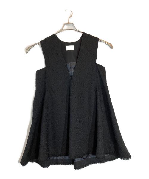 LE PHIL（ル フィル）LE PHIL (ル フィル) ツイードVネックジレ ブラック サイズ:Fの古着・服飾アイテム