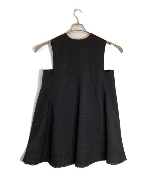 LE PHIL（ル フィル）LE PHIL (ル フィル) ツイードVネックジレ ブラック サイズ:Fの古着・服飾アイテム
