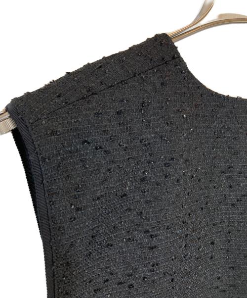 LE PHIL（ル フィル）LE PHIL (ル フィル) ツイードVネックジレ ブラック サイズ:Fの古着・服飾アイテム