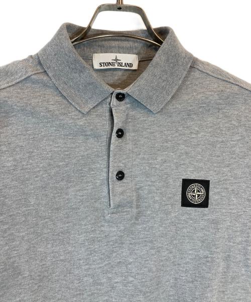 STONE ISLAND（ストーンアイランド）STONE ISLAND (ストーンアイランド) COMPASS パッチロングスリーブポロシャツ グレー サイズ:Lの古着・服飾アイテム