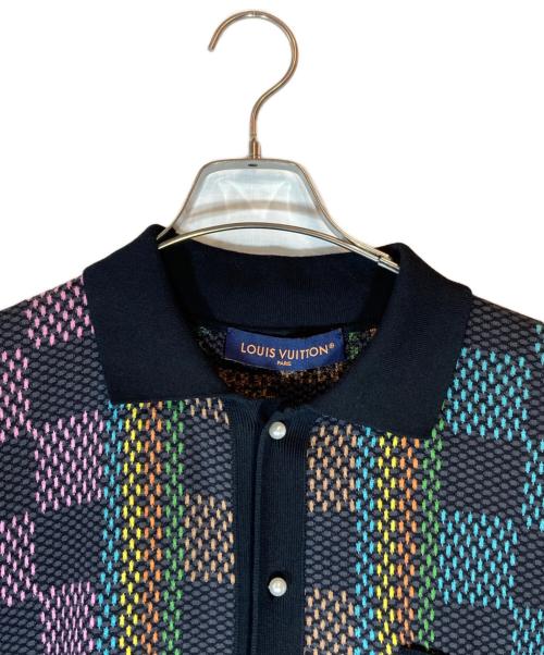 LOUIS VUITTON（ルイ ヴィトン）LOUIS VUITTON (ルイ ヴィトン) パールボタン半袖ニットカーディガン ブラック サイズ:Mの古着・服飾アイテム