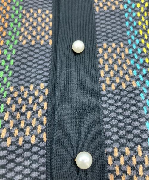 LOUIS VUITTON（ルイ ヴィトン）LOUIS VUITTON (ルイ ヴィトン) パールボタン半袖ニットカーディガン ブラック サイズ:Mの古着・服飾アイテム