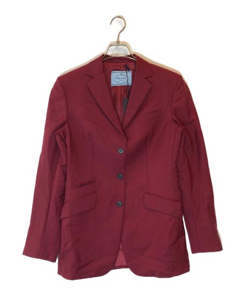 PRADA（プラダ）PRADA (プラダ) 3Bテーラードジャケット レッド サイズ:size 40の古着・服飾アイテム