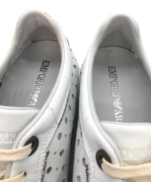 EMPORIO ARMANI（エンポリオ アルマーニ）EMPORIO ARMANI (エンポリオ アルマーニ) レザースニーカー ホワイト サイズ:41の古着・服飾アイテム