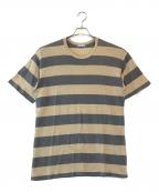 COMME des GARCONS HOMMEコムデギャルソン オム）の古着「ボーダーTシャツ」｜グレー×ベージュ