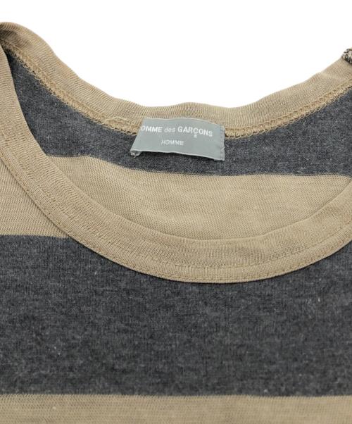 COMME des GARCONS HOMME（コムデギャルソン オム）COMME des GARCONS HOMME (コムデギャルソン オム) ボーダーTシャツ グレー×ベージュ サイズ:下記参照の古着・服飾アイテム