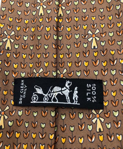 HERMES（エルメス）HERMES (エルメス) シルクネクタイ ブラウン サイズ:-の古着・服飾アイテム