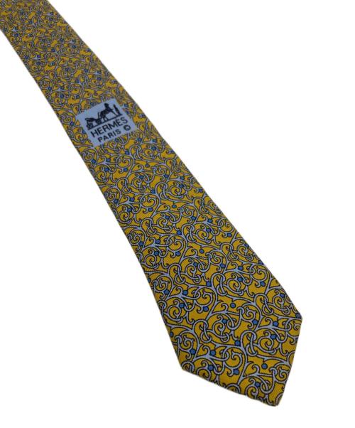 HERMES（エルメス）HERMES (エルメス) シルクネクタイ イエロー サイズ:無しの古着・服飾アイテム