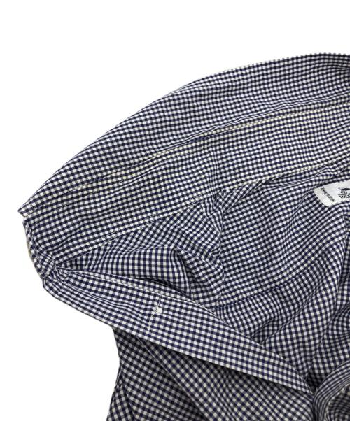 HERMES（エルメス）HERMES (エルメス) セリエ釦エンブレム刺繍シャツ ブルー×ホワイト サイズ:44-171/2の古着・服飾アイテム