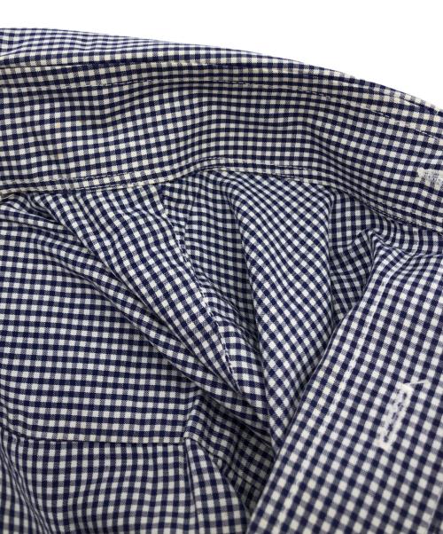 HERMES（エルメス）HERMES (エルメス) セリエ釦エンブレム刺繍シャツ ブルー×ホワイト サイズ:44-171/2の古着・服飾アイテム