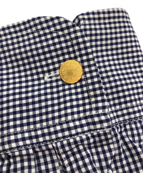 HERMES（エルメス）HERMES (エルメス) セリエ釦エンブレム刺繍シャツ ブルー×ホワイト サイズ:44-171/2の古着・服飾アイテム