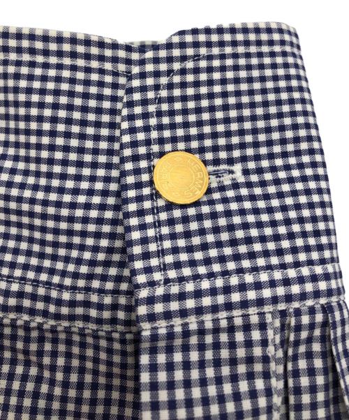 HERMES（エルメス）HERMES (エルメス) セリエ釦エンブレム刺繍シャツ ブルー×ホワイト サイズ:44-171/2の古着・服飾アイテム