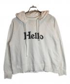 MADISON BLUEマディソンブルー）の古着「HELLO HOODIE」｜ホワイト