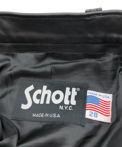 Schott（ショット）Schott (ショット) レザーパンツ ブラック サイズ:28の古着・服飾アイテム