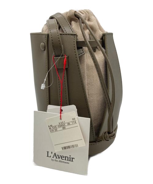 L'Avenir（ラヴェニール）L'Avenir (ラヴェニール) 巾着ショルダーバッグ カーキ 未使用品の古着・服飾アイテム