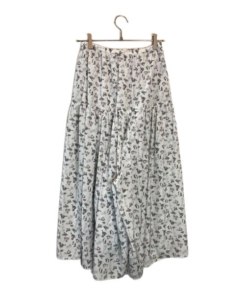 BEARDSLEY（ビアズリー）BEARDSLEY (ビアズリー) スパイス柄ギャザーパンツ ホワイト サイズ:Fの古着・服飾アイテム