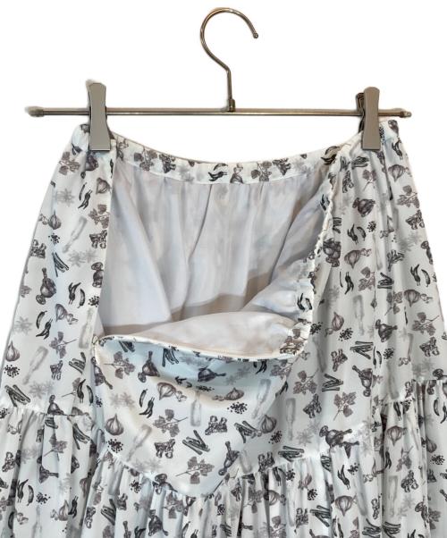 BEARDSLEY（ビアズリー）BEARDSLEY (ビアズリー) スパイス柄ギャザーパンツ ホワイト サイズ:Fの古着・服飾アイテム