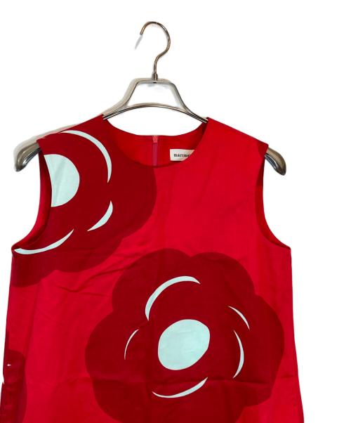 marimekko（マリメッコ）marimekko (マリメッコ) SILUETTI TUMMA ワンピース レッド サイズ:36の古着・服飾アイテム