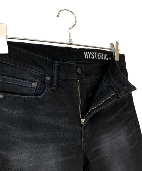Hysteric Glamour（ヒステリックグラマー）Hysteric Glamour (ヒステリックグラマー) スタッズダメージ加工デニムパンツ ブラック サイズ:W29×L32の古着・服飾アイテム