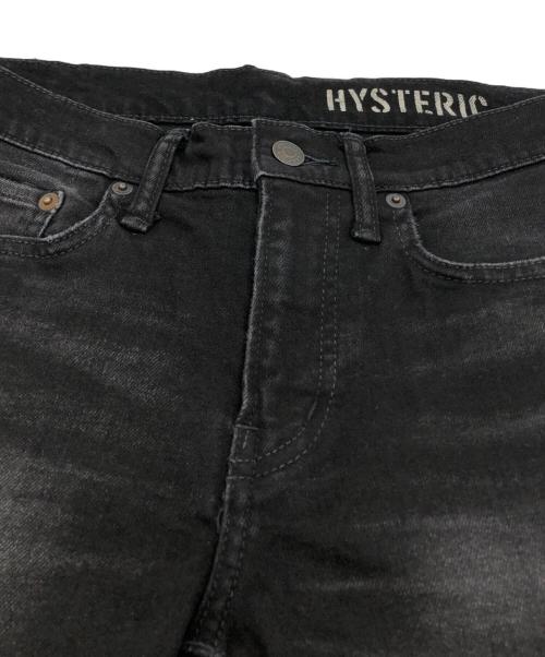 Hysteric Glamour（ヒステリックグラマー）Hysteric Glamour (ヒステリックグラマー) スタッズダメージ加工デニムパンツ ブラック サイズ:W29×L32の古着・服飾アイテム