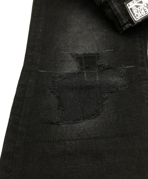 Hysteric Glamour（ヒステリックグラマー）Hysteric Glamour (ヒステリックグラマー) スタッズダメージ加工デニムパンツ ブラック サイズ:W29×L32の古着・服飾アイテム