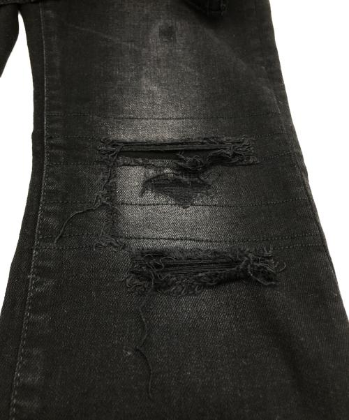 Hysteric Glamour（ヒステリックグラマー）Hysteric Glamour (ヒステリックグラマー) スタッズダメージ加工デニムパンツ ブラック サイズ:W29×L32の古着・服飾アイテム
