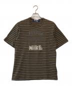 NIKE×COMME des GARCONS JUNYA WATANABE MANナイキ×コムデギャルソンジュンヤワタナベマン）の古着「4連ロゴボーダーカットソー」｜オリーブ
