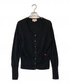 Vivienne Westwood RED LABELヴィヴィアンウエストウッドレッドレーベル）の古着「リネンコットンオーブ刺繍ニットカーディガン」｜ブラック