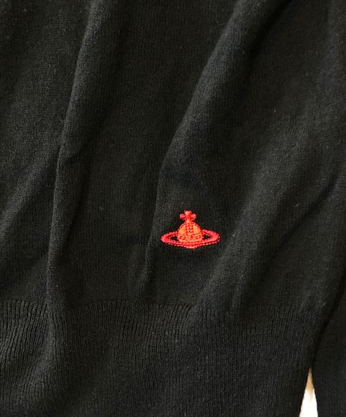 Vivienne Westwood RED LABEL（ヴィヴィアンウエストウッドレッドレーベル）Vivienne Westwood RED LABEL (ヴィヴィアンウエストウッドレッドレーベル) リネンコットンオーブ刺繍ニットカーディガン ブラック サイズ:2の古着・服飾アイテム