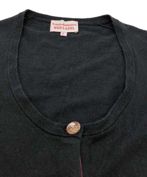 Vivienne Westwood RED LABEL（ヴィヴィアンウエストウッドレッドレーベル）Vivienne Westwood RED LABEL (ヴィヴィアンウエストウッドレッドレーベル) リネンコットンオーブ刺繍ニットカーディガン ブラック サイズ:2の古着・服飾アイテム