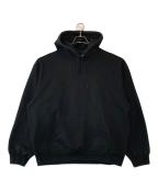 SUPREMEシュプリーム）の古着「SATIN APPLIQUE HOODED SWEATSHIRT」｜ブラック