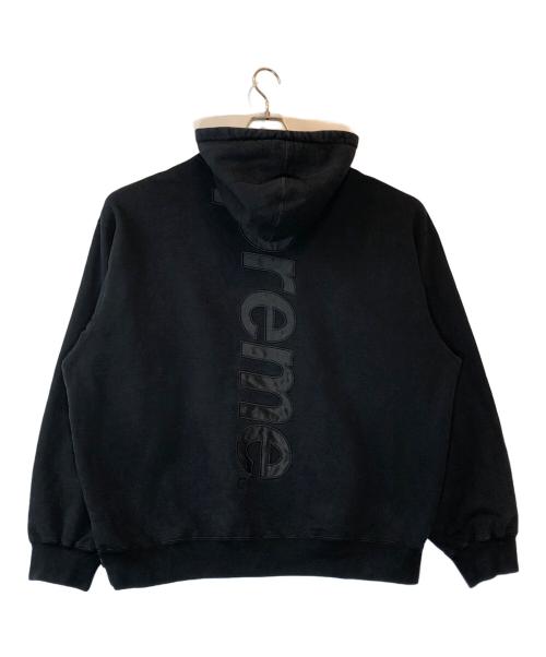 SUPREME（シュプリーム）SUPREME (シュプリーム) SATIN APPLIQUE HOODED SWEATSHIRT ブラック サイズ:XLargeの古着・服飾アイテム