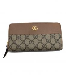GUCCI（グッチ）の古着「GGマーモント ジップアップラウンドウォレット」｜ベージュ