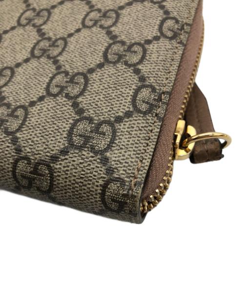 GUCCI（グッチ）GUCCI (グッチ) GGマーモント ジップアップラウンドウォレット ベージュの古着・服飾アイテム