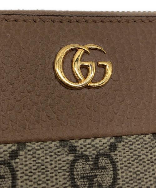 GUCCI（グッチ）GUCCI (グッチ) GGマーモント ジップアップラウンドウォレット ベージュの古着・服飾アイテム