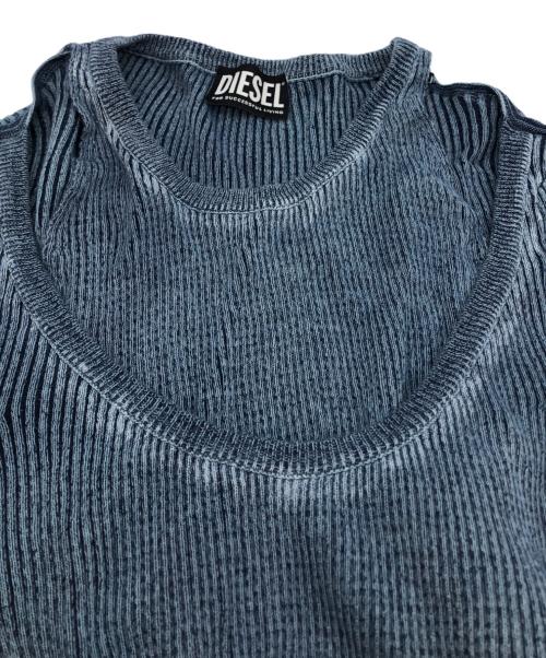 DIESEL（ディーゼル）DIESEL (ディーゼル) バックロゴミニニットワンピース ブルー サイズ:Sの古着・服飾アイテム
