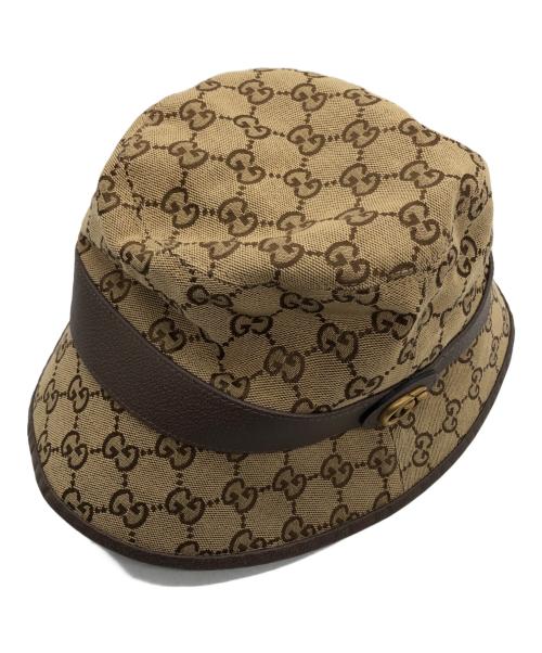 GUCCI（グッチ）GUCCI (グッチ) バケットハット ブラウン サイズ:M　58cmの古着・服飾アイテム