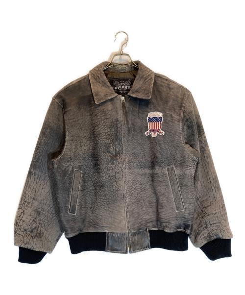 AVIREX（アヴィレックス）AVIREX (アヴィレックス) レザージャケット ブラウン サイズ:Lの古着・服飾アイテム