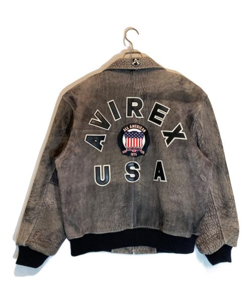 AVIREX（アヴィレックス）AVIREX (アヴィレックス) レザージャケット ブラウン サイズ:Lの古着・服飾アイテム