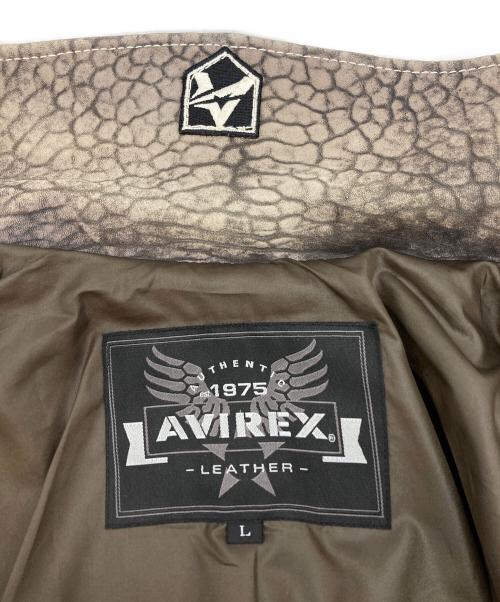 AVIREX（アヴィレックス）AVIREX (アヴィレックス) レザージャケット ブラウン サイズ:Lの古着・服飾アイテム